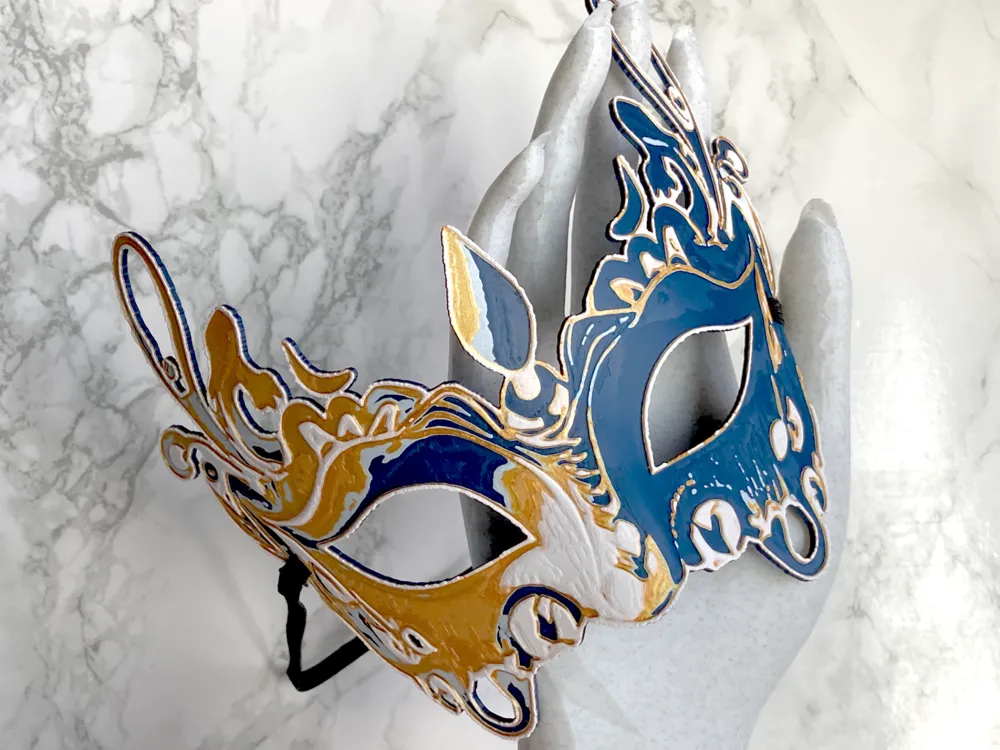 Ornate Masquerade Mask - Prints Flat, photo 2 of 4 - Masquerade & Venetian Masks, mardi gras