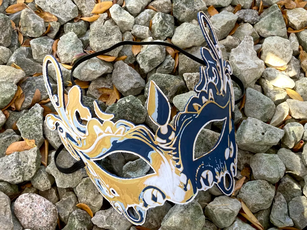 Ornate Masquerade Mask - Prints Flat, photo 3 of 4 - Masquerade & Venetian Masks, art deco