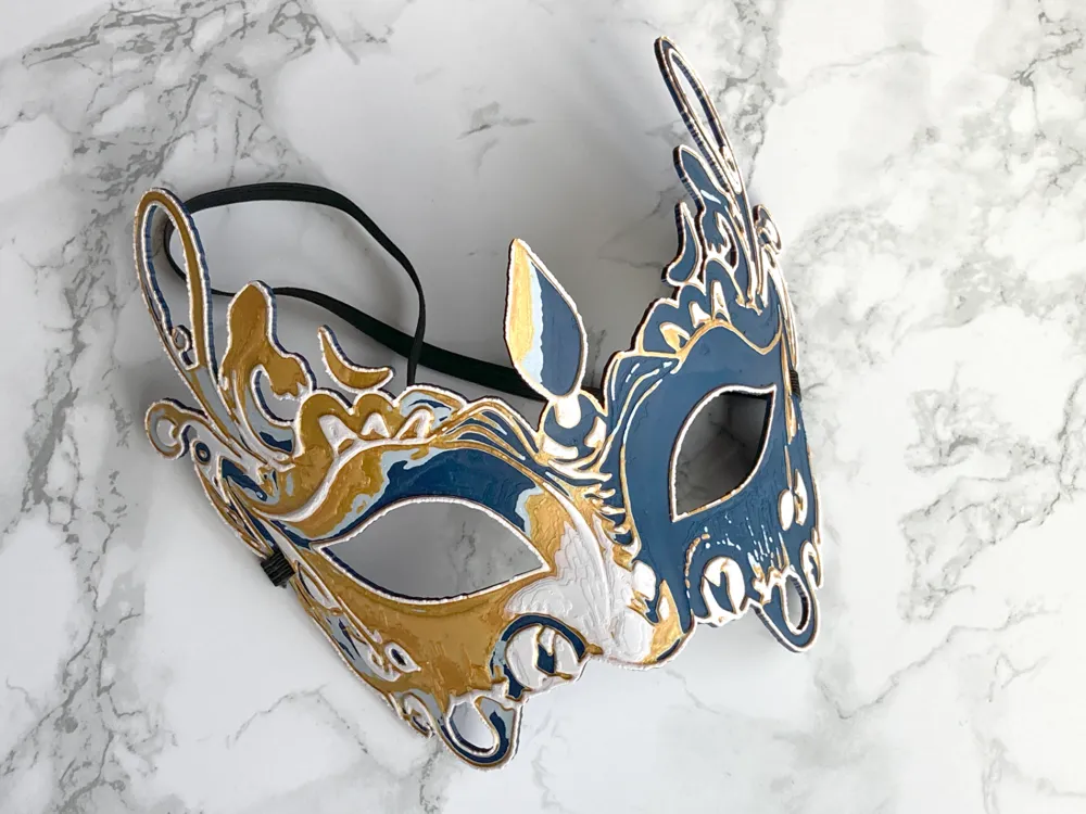 Ornate Masquerade Mask - Prints Flat, photo 4 of 4 - Masquerade & Venetian Masks, hueforge