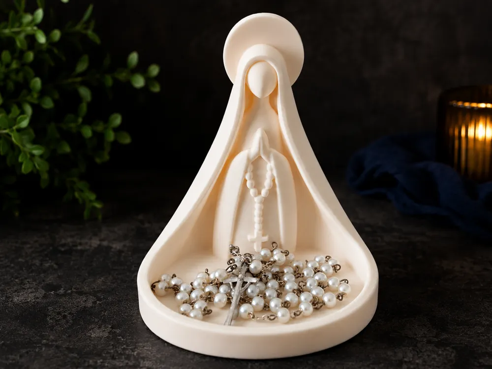 Our Lady of Aparecida Rosary Tray - Sculptures, in stock in India