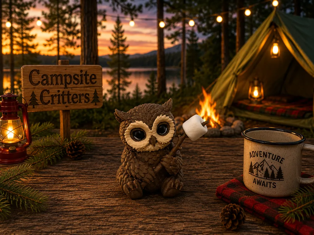Owl Campsite Critter, photo 3 of 4 - Owl Campsite Critter Miniatures