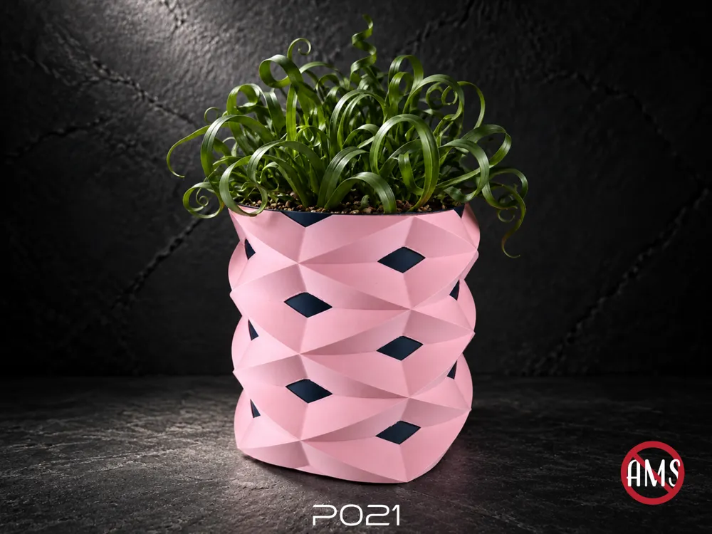 P021 Sculptural Planter: Origami Petals - Geometric & Modern Planters, in stock