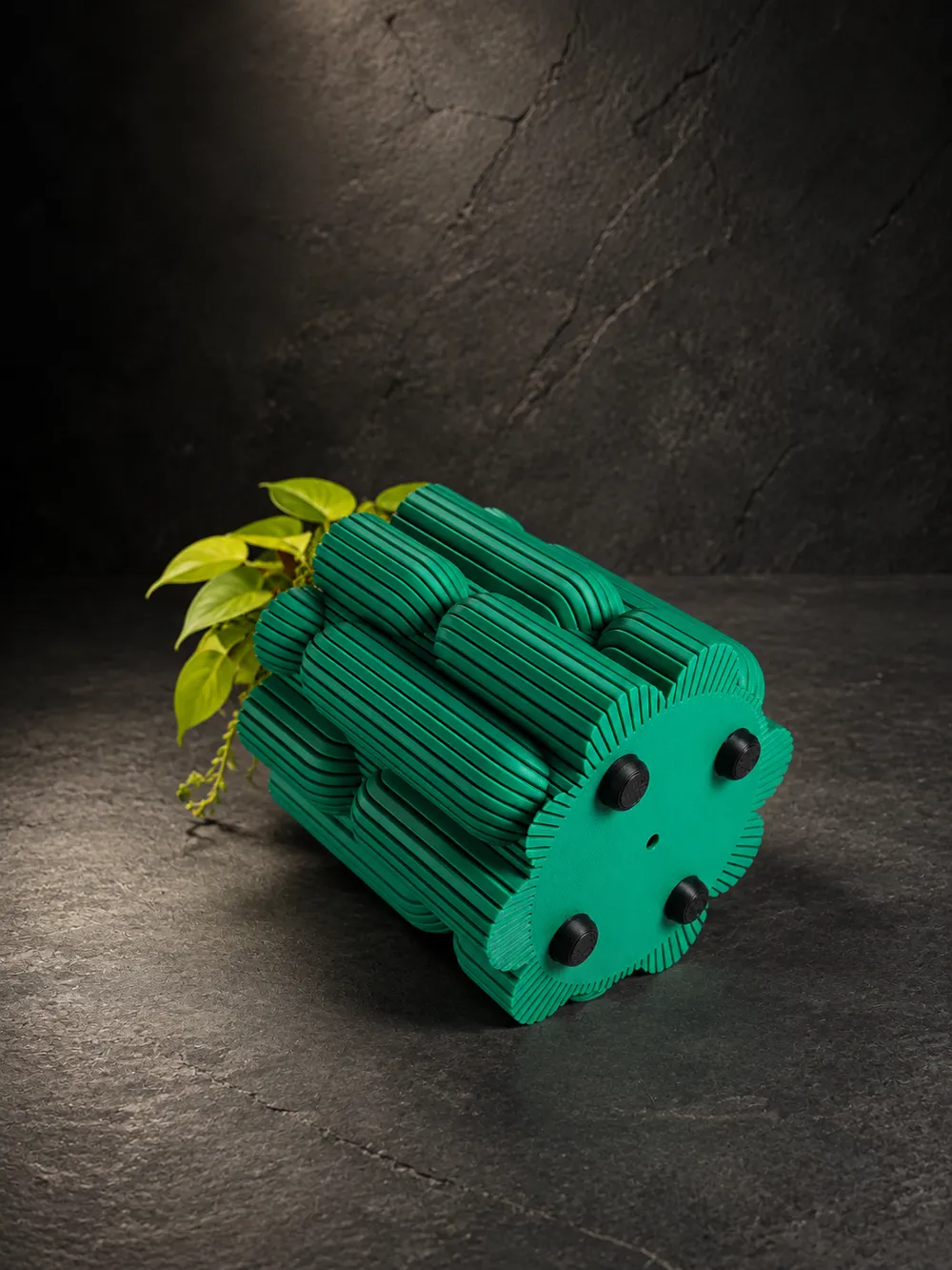 P023 Sculptural Planter: Ribbed Capsules, photo 2 of 4 - P023 Sculptural Planter: Ribbed Capsules Household