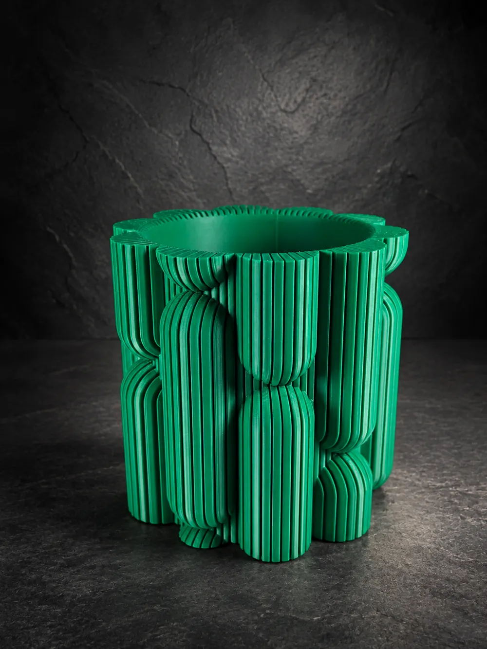 P023 Sculptural Planter: Ribbed Capsules, photo 3 of 4 - P023 Sculptural Planter: Ribbed Capsules Household