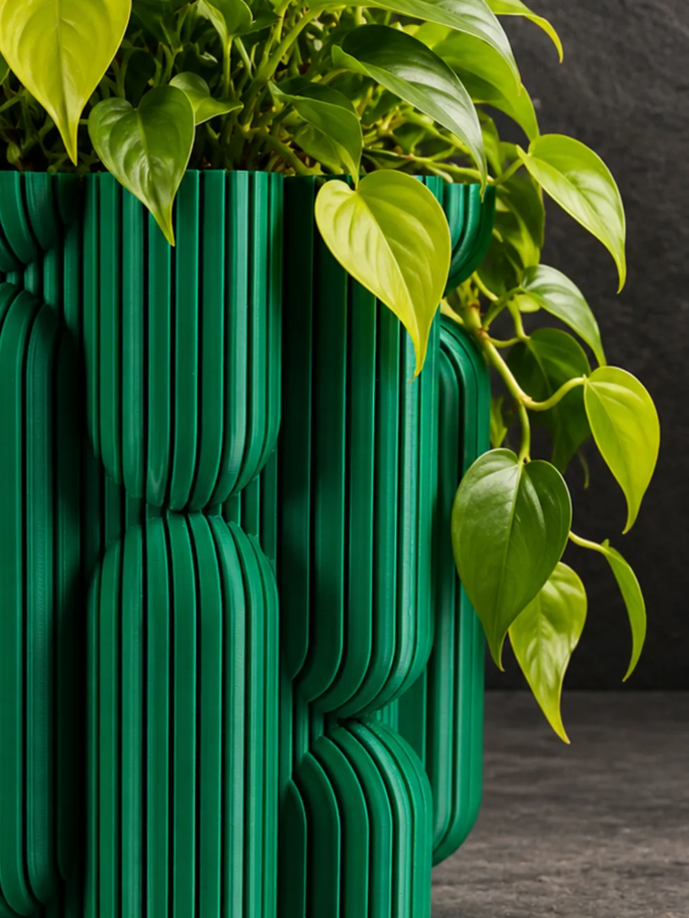 P023 Sculptural Planter: Ribbed Capsules, photo 4 of 4 - P023 Sculptural Planter: Ribbed Capsules Household