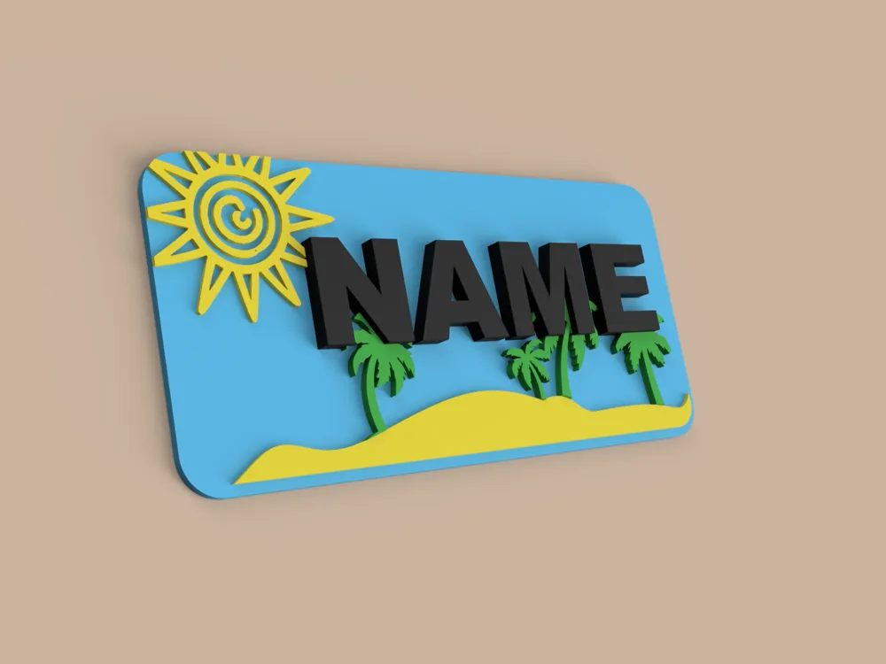 Palm Name Plate - Custom, photo 2 of 4 - Name Plates, studio
