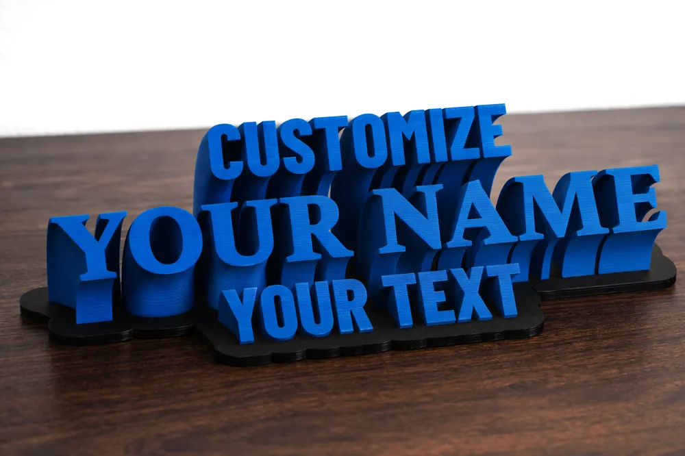 Parametric 3-line Sweeping Customizable Name Plate, photo 2 of 4 - Name Plates, sign