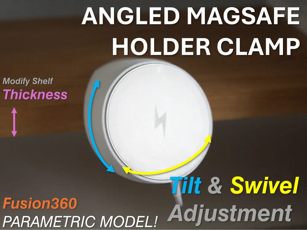 [Parametric] Angled Magsafe Clamp Holder