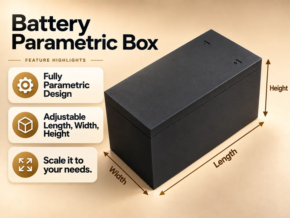 Parametric Battery Case DIY 18650 21700 Project - Electronics, in stock in India