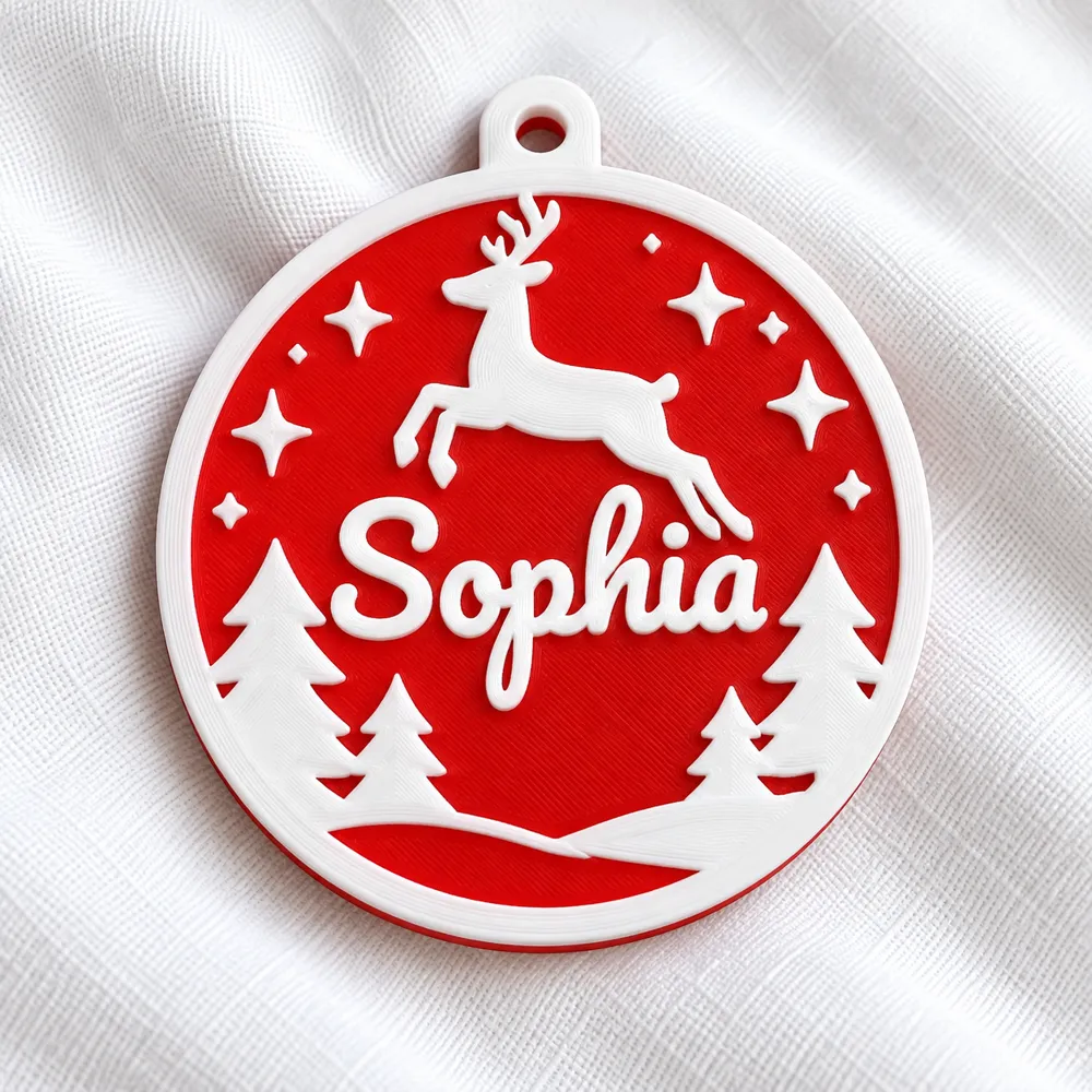 Parametric Christmas Name Ornament Xmas Reindeer, photo 3 of 4 - Parametric Christmas Name Ornament Xmas Reindeer Household