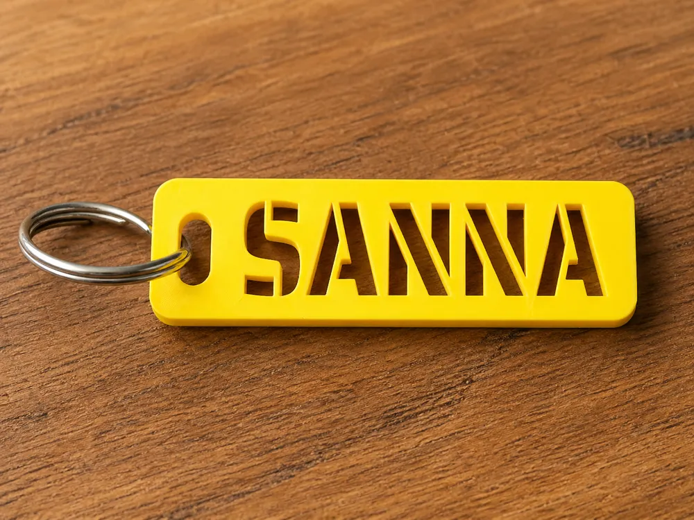 Parametric Custom Name Keychain (Stencil), photo 4 of 4 - Photo & Custom Keychains, name tag