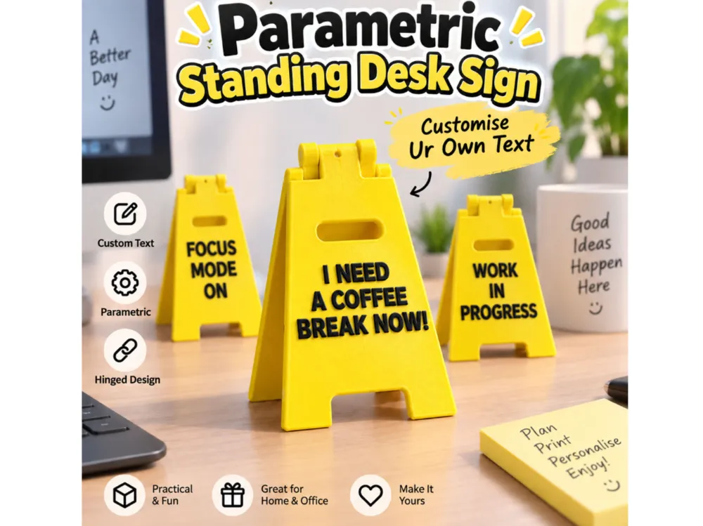 Parametric Custom Standing Desk Sign Desk Gift