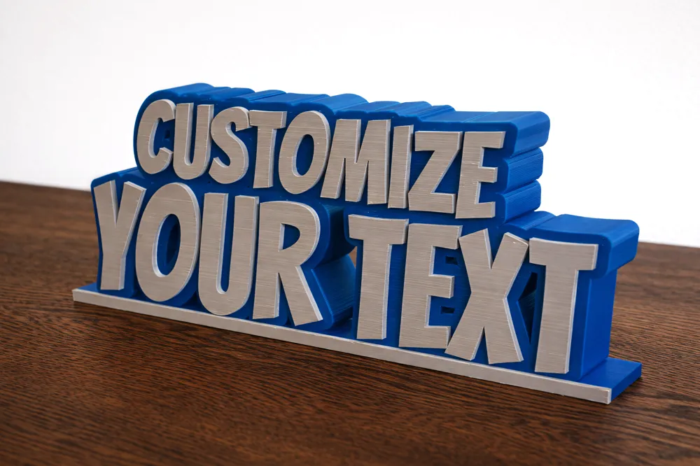 Parametric Desk Sign- Custom Two Line Name Display, photo 2 of 4 - Custom & Name Signs, customizable