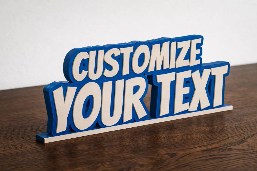 Parametric Desk Sign- Custom Two Line Name Display, photo 3 of 4 - Custom & Name Signs, text