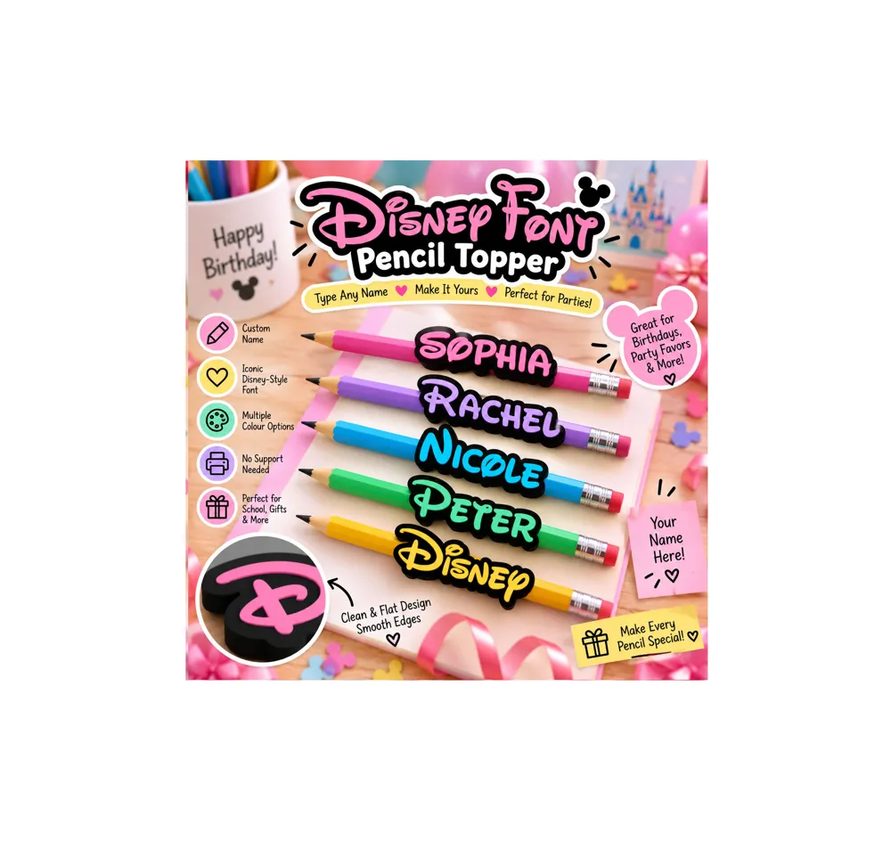 Parametric Disney Font Pencil Name Topper Pen, photo 2 of 4 - Parametric Disney Font Pencil Name Topper Pen Household