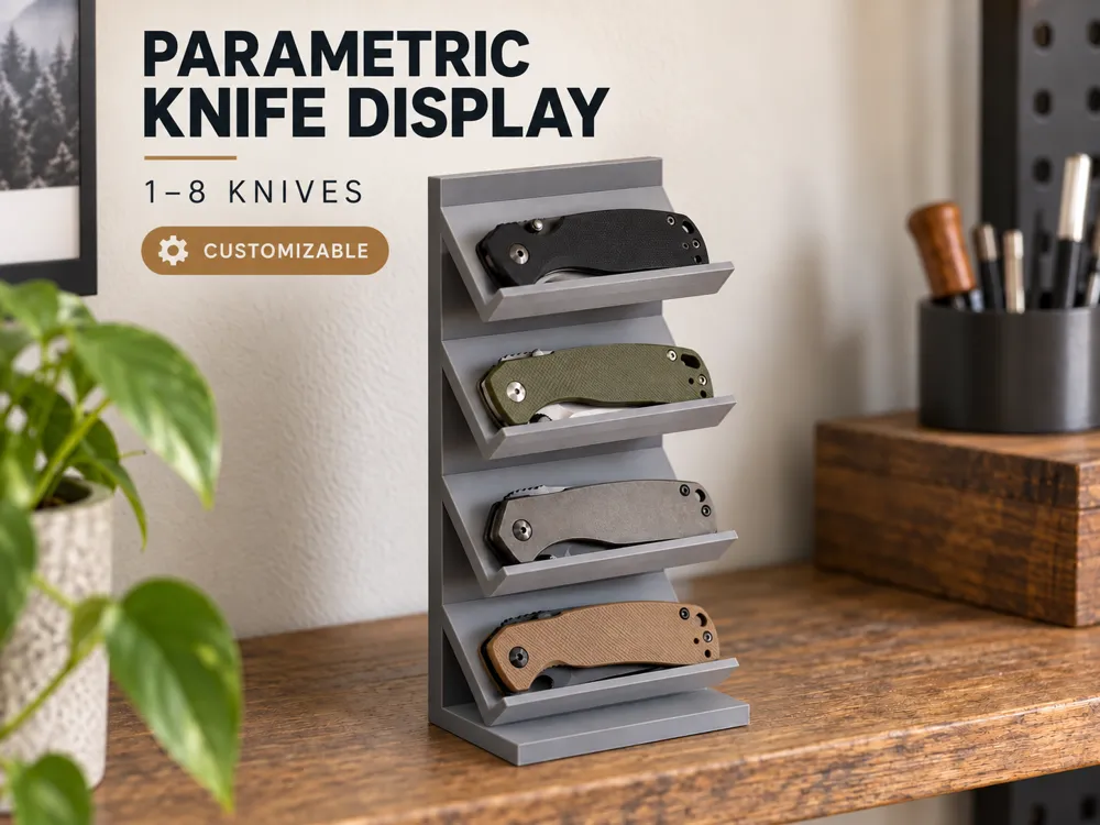 Parametric Knife Display (1-8 knives) Customize - Daggers, Kunai & Throwing Stars, in stock