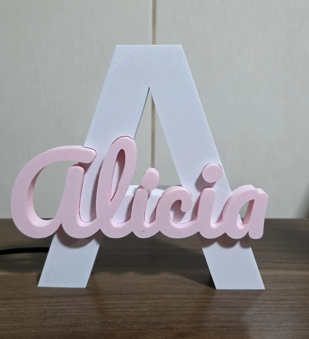 Parametric LED Initial & Name Lamp, photo 2 of 4 - Table & Desk Lamps, luminrias 3