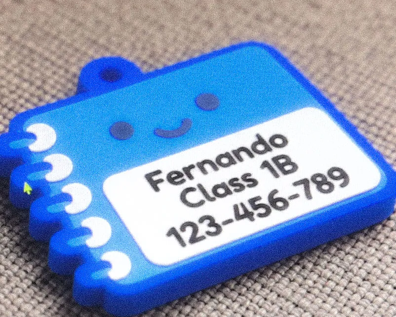 Parametric Notebook Bag Tag, Custom Name & Class, photo 2 of 4 - Luggage & Bag Tags, parametric notebook bag tag custom name class