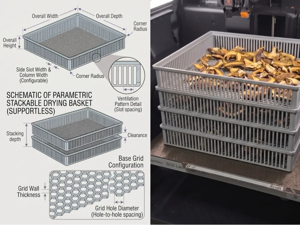 Parametric Stackable Drying Basket & Riser - Other Hobby & DIY, in stock in India