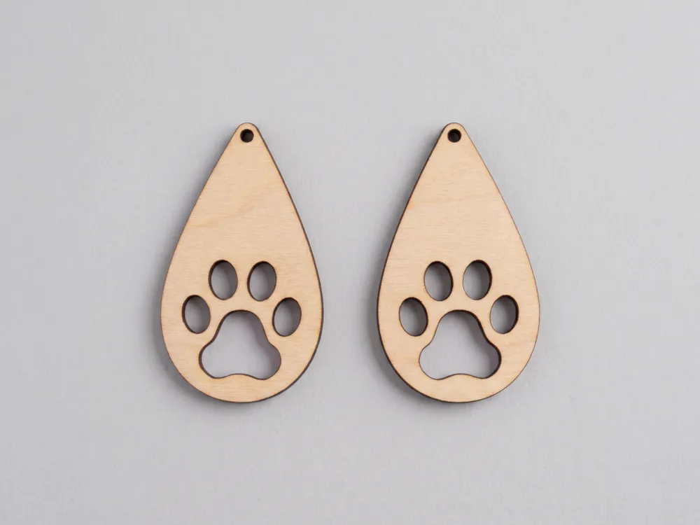 Paw Laser Cut Earrings - Jewelry, in stock in India