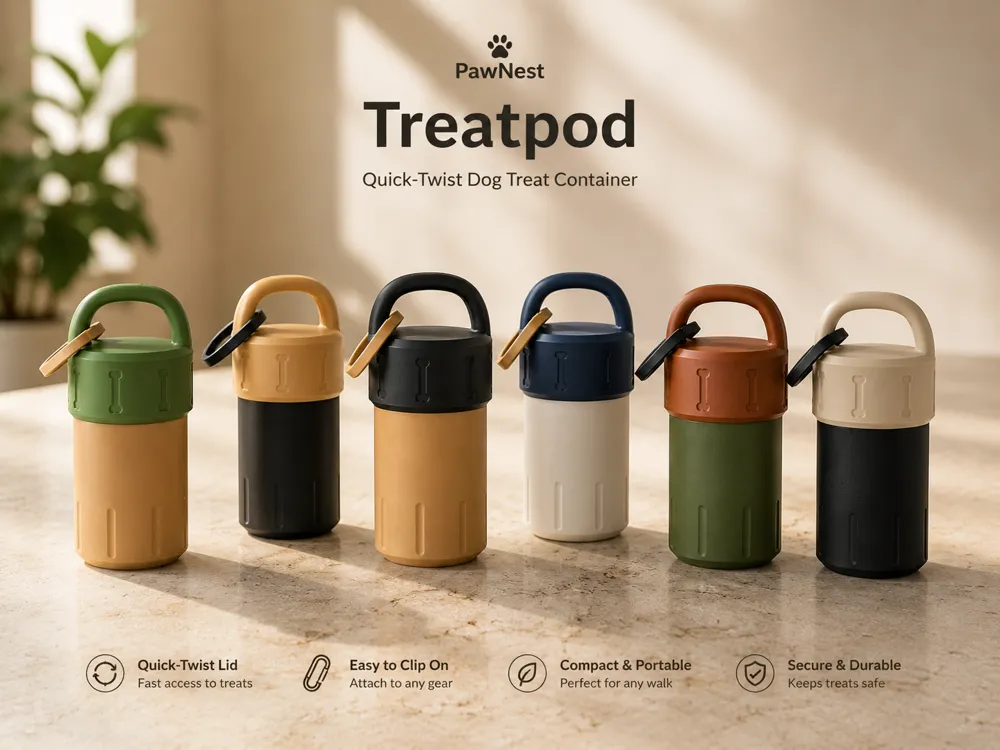 PawNest Treatpod, Quick Twist Dog Treat Container