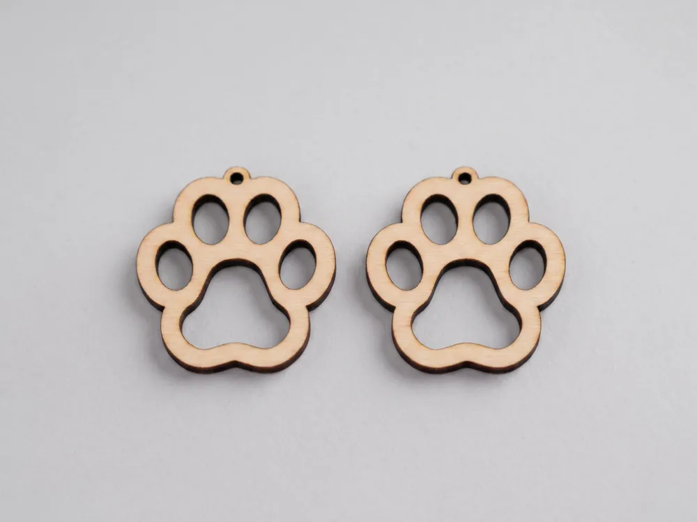 Pawprint Laser Cut Earrings - Drop & Dangle Earrings, in stock