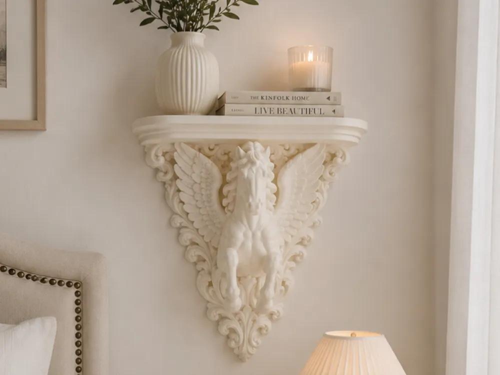 Pegasus Wall Shelf - Ornate Decorative Shelf, photo 4 of 4 - Pegasus Wall Shelf - Ornate Decorative Shelf Household