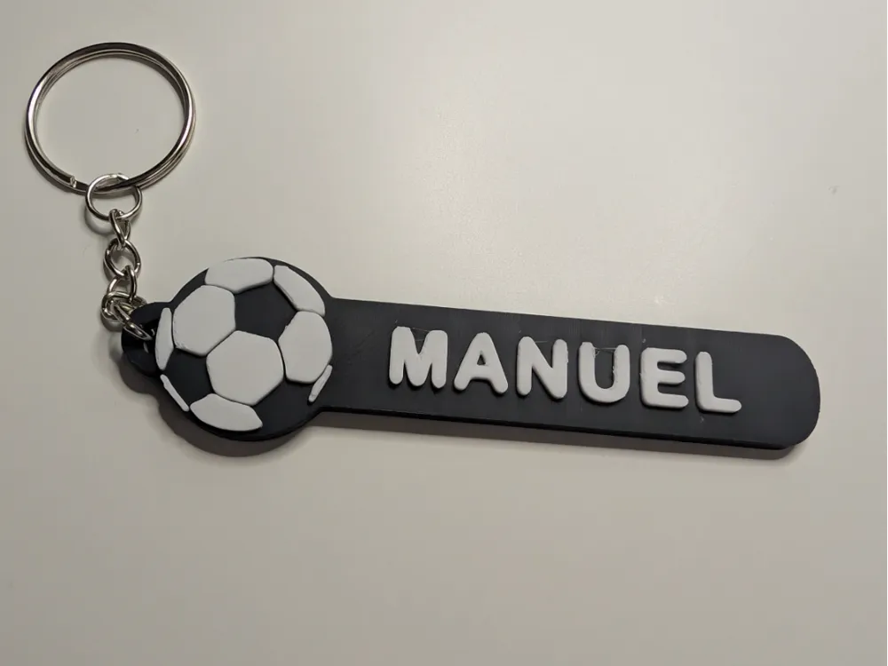 Personalised Football / Soccer Name Keychain, another view - Photo & Custom Keychains, gift