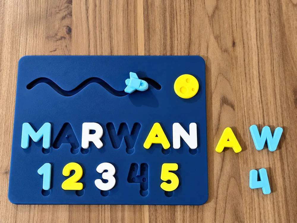 Personalised Name Puzzle Board, Bee or Rocket, photo 3 of 4 - Puzzles & Brain Teasers, toddler