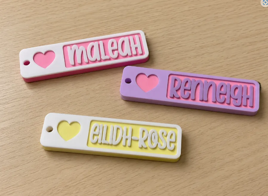Personalised Recessed Heart Name Keyring, photo 3 of 4 - Photo & Custom Keychains, kids