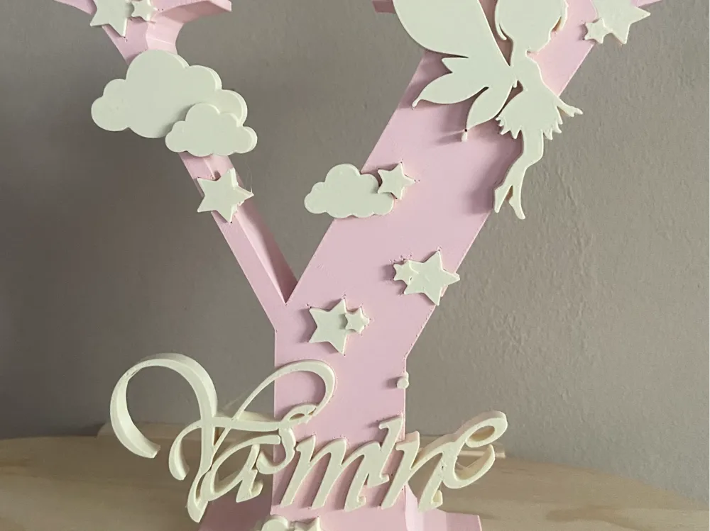Personalized Baby Name Letter with Fairy & Clouds - Signs & Logos, in stock in India