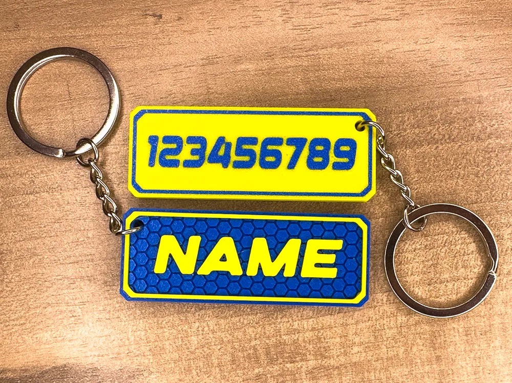 Personalized Keychain, Name & Phone Number