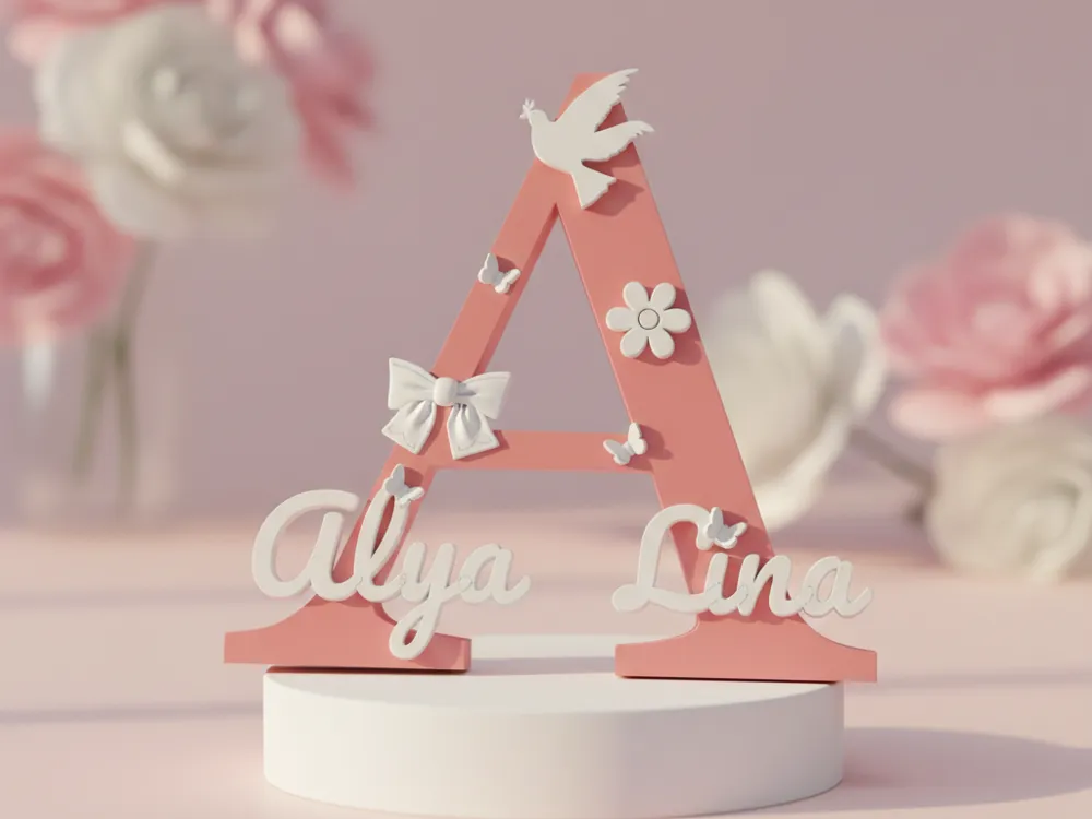 Personalized Letter “A”Kids Room Decor (Alya Lina)