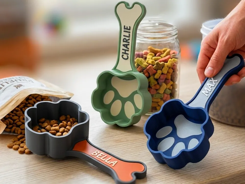 Personalized Paw & Bone Pet Food Scoop, photo 3 of 4 - Personalized Paw & Bone Pet Food Scoop Pets