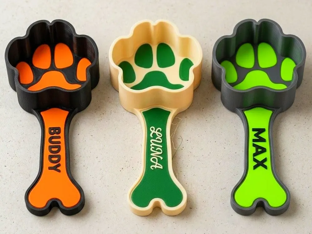 Personalized Paw & Bone Pet Food Scoop