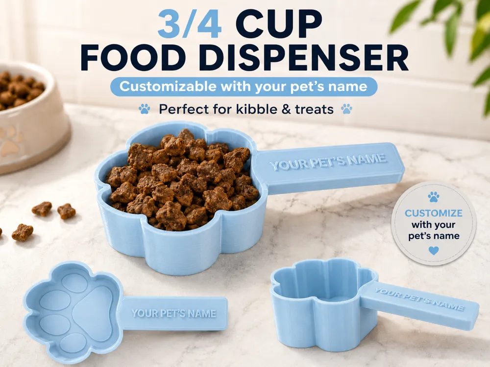 Personalized Paw 1/2 Cup Pet Food Scoop, photo 4 of 4 - Personalized Paw 1/2 Cup Pet Food Scoop Pets