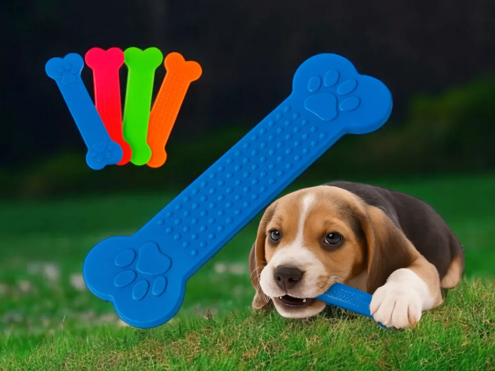 Pet Dog Toy Rubber Bone - Chew Toys, in stock