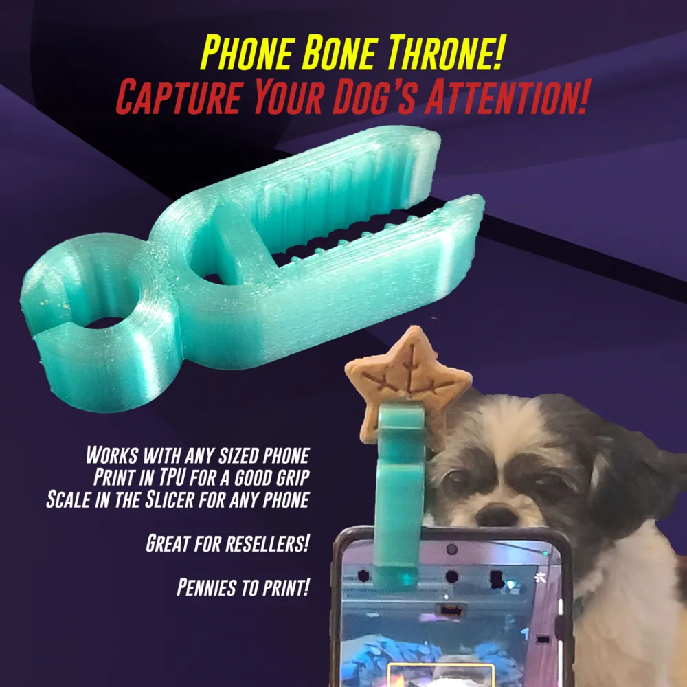 Phone Bone Throne! - TPU Dog Treat Holder for Cell phones