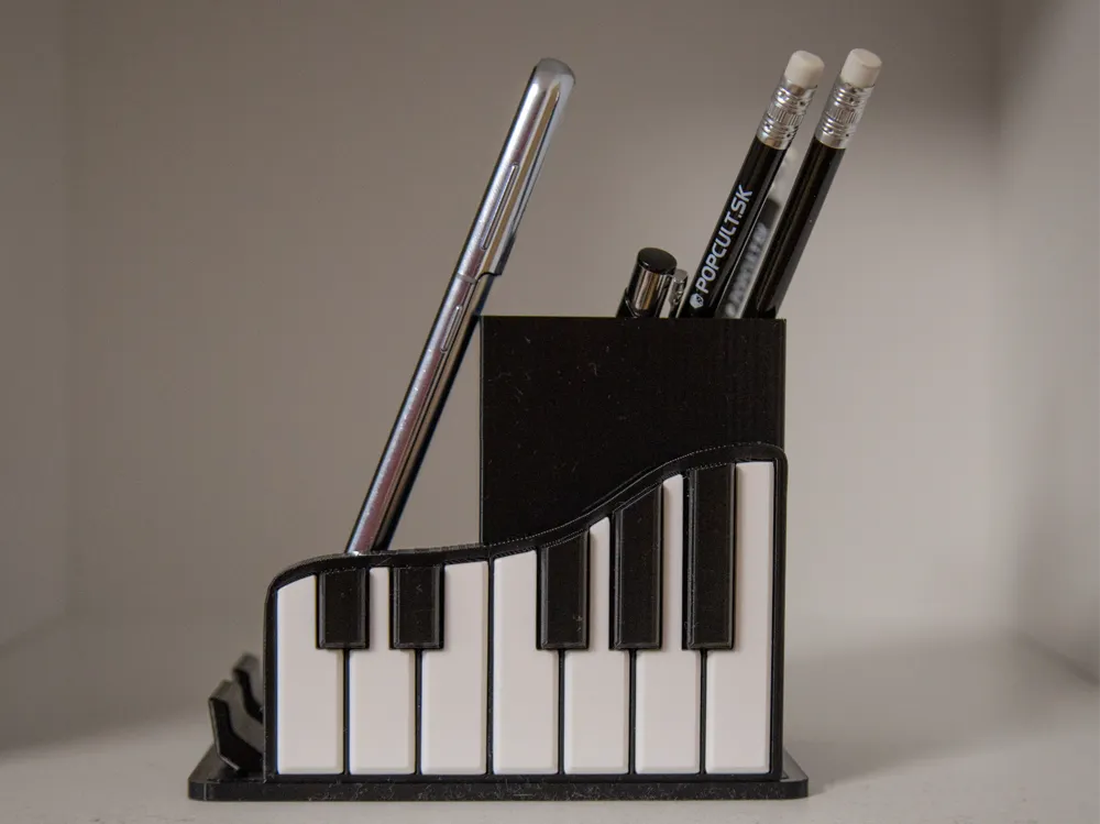 Piano Desk Organizer | Phone Stand & Pen Holder