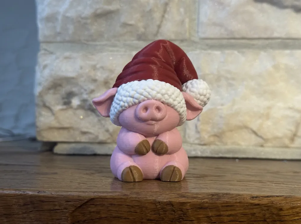 Pig Oversized Hat Christmas Animal Friends, photo 3 of 4 - Pig Oversized Hat Christmas Animal Friends Household