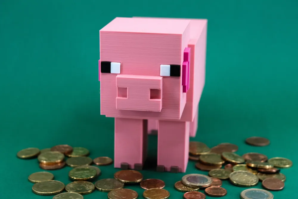Piggy Bank Minecraft Pig, photo 3 of 4 - Piggy Banks & Money Boxes, safe