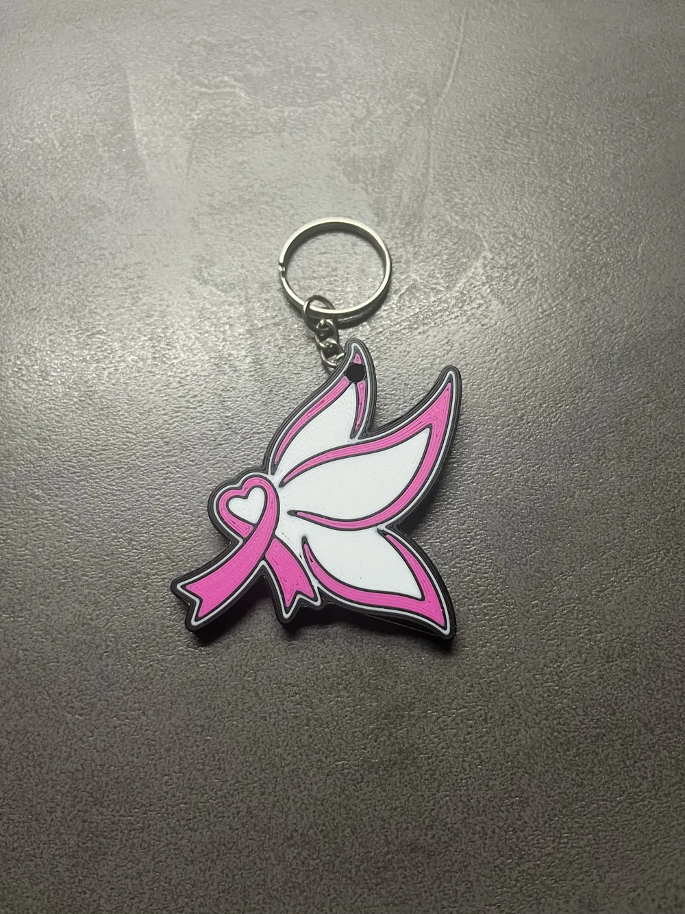 Pink Ribbon keychain, photo 2 of 4 - Pink Ribbon keychain Generative Art