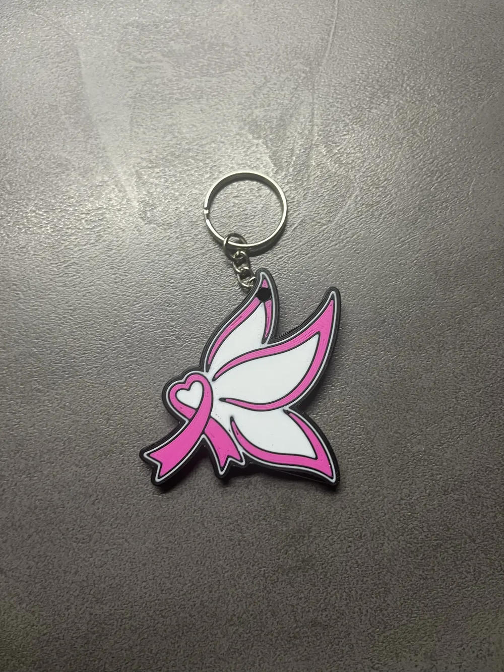 Pink Ribbon keychain, photo 3 of 4 - Pink Ribbon keychain Generative Art