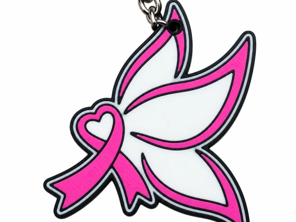Pink Ribbon keychain, photo 4 of 4 - Pink Ribbon keychain Generative Art