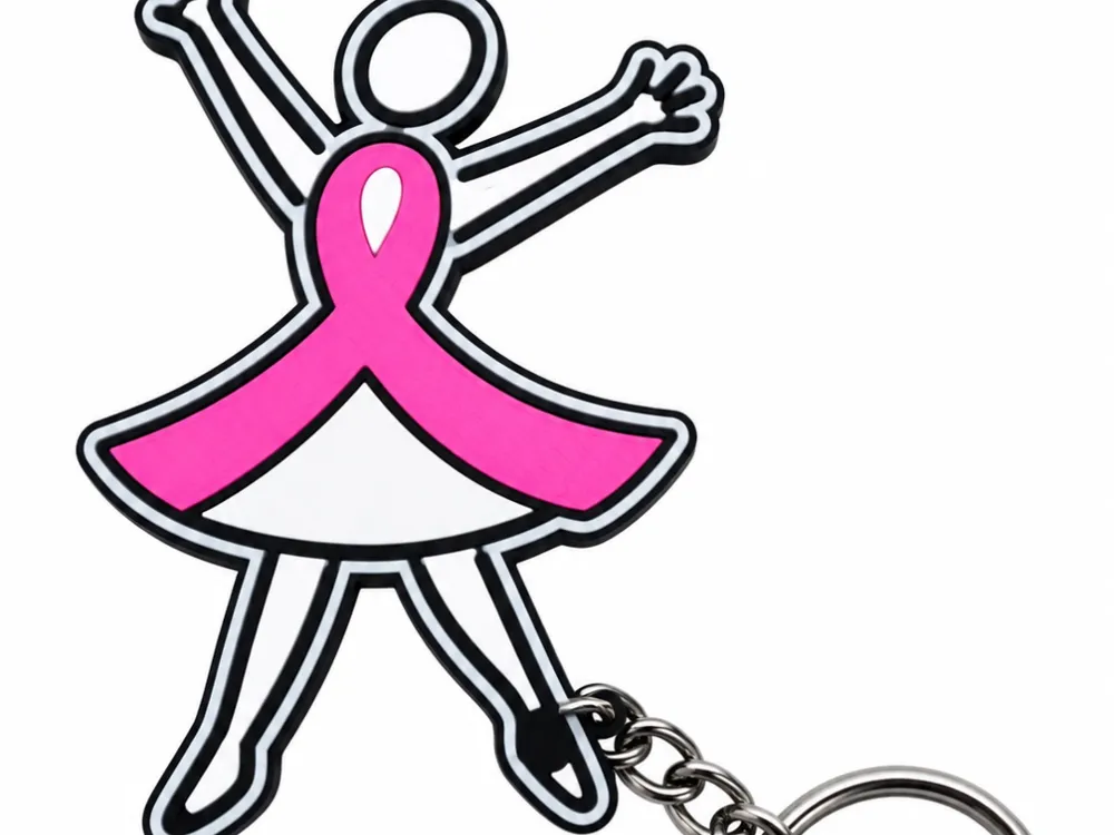 Pink Ribbon Keychain, photo 4 of 4 - Pink Ribbon Keychain Generative Art
