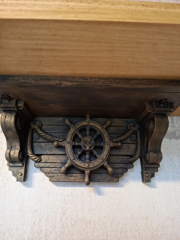 Pirate Ship Wheel Shelf Bracket & Display Holder, photo 4 of 4 - Pirate Ship Wheel Shelf Bracket & Display Holder Storage & Organisation