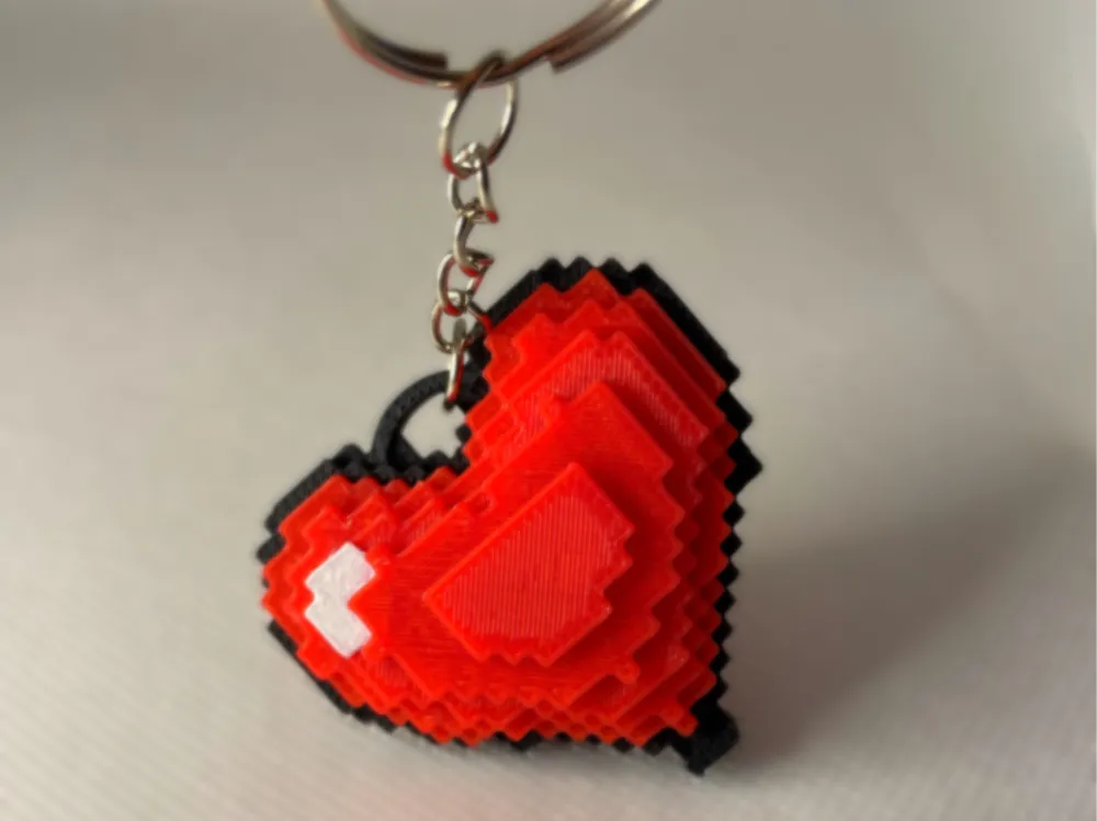 Pixel Heart Keychain