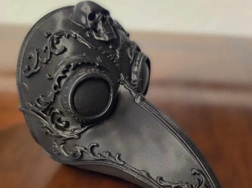 Plague Doctor Mask with Filigree Details and Skull