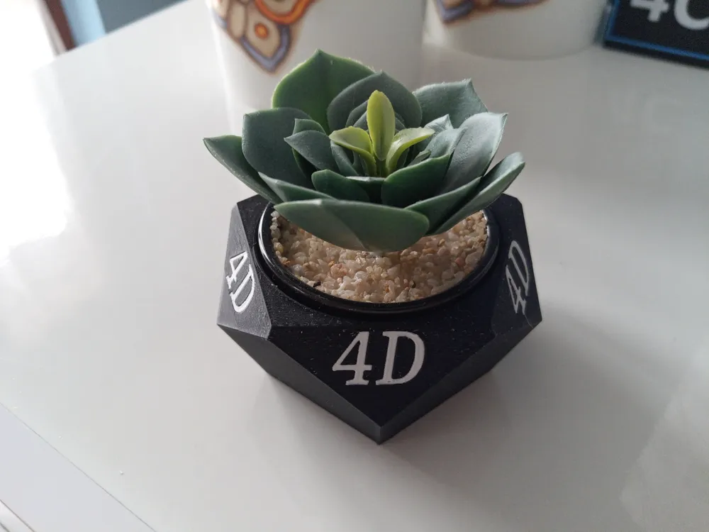Plant pot holder with table number, another view - Plant Stands & Holders, bar accessories
