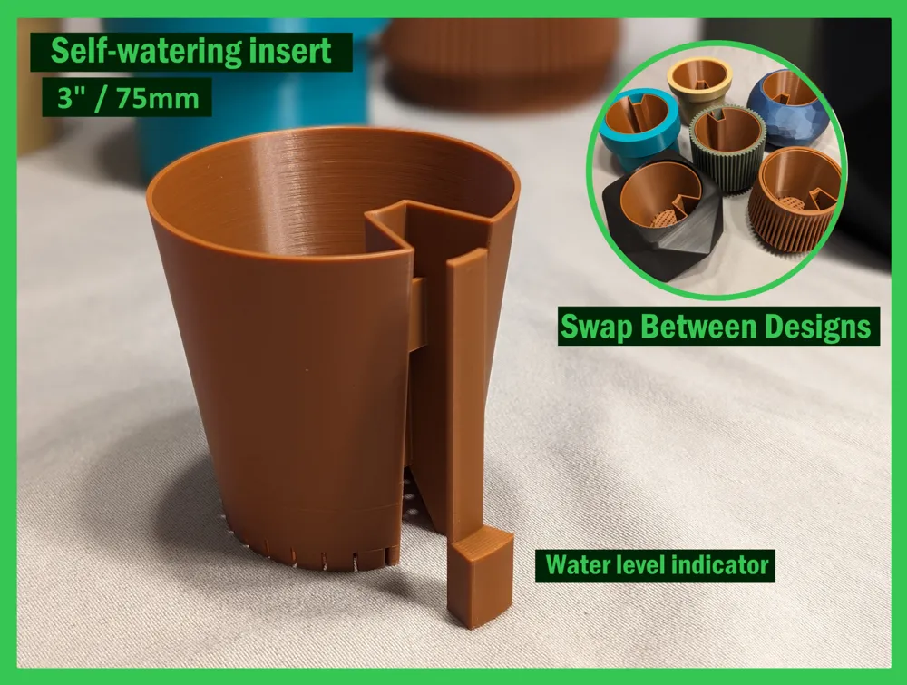 Planter Self-Watering Swappable Insert 3" / 75mm, photo 3 of 4 - Planter Self-Watering Swappable Insert 3" / 75mm Household